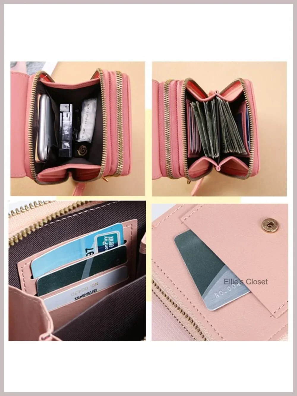 Anti-Theft RFID Blocking Crossbody Phone Purse with Touchscreen Window PU